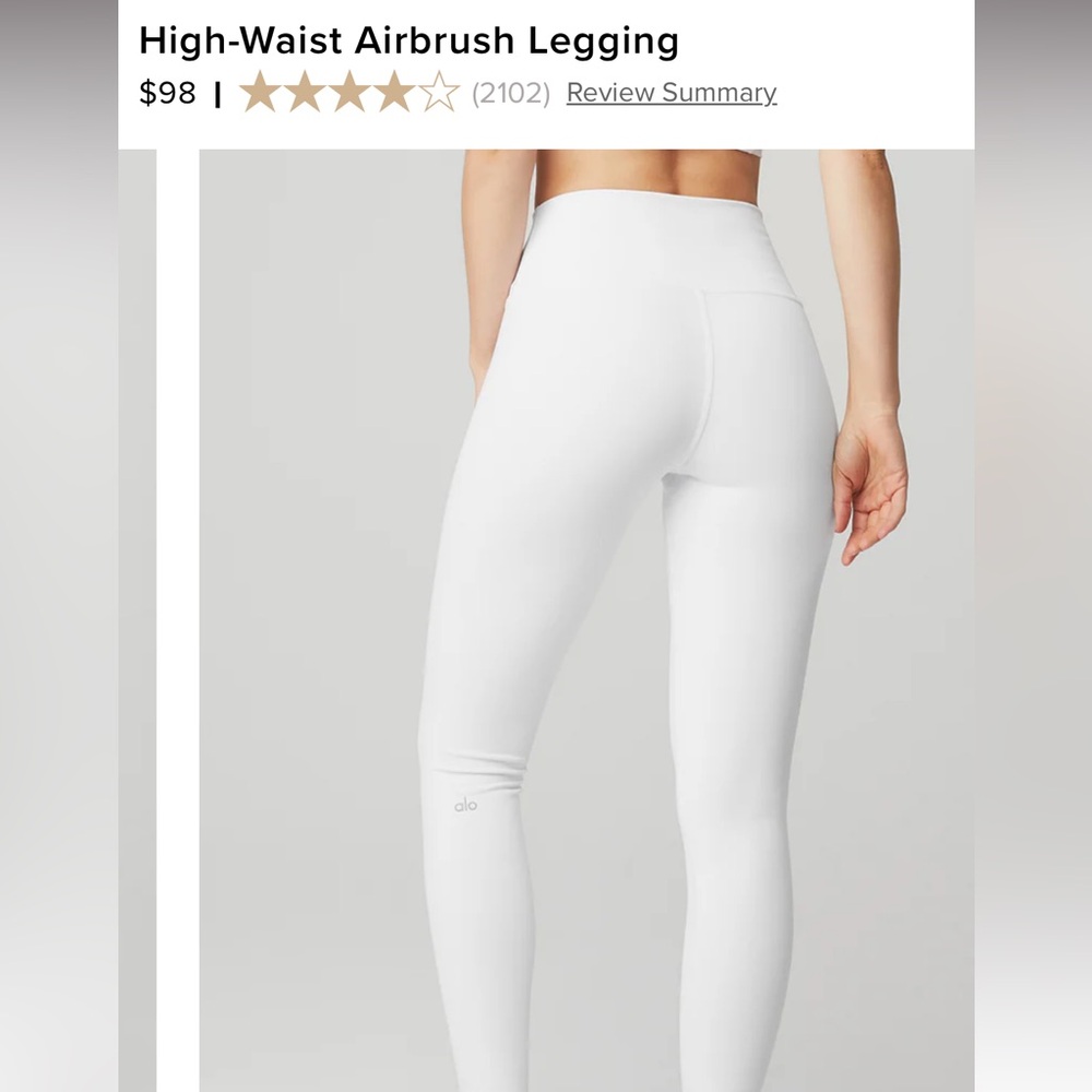 Alo white leggings size medium. Perfect for a bride!